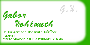 gabor wohlmuth business card